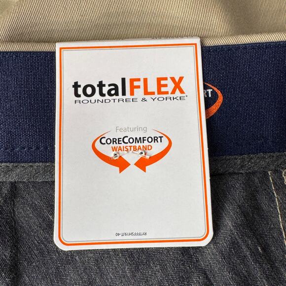 Roundtree & Yorke SZ 40 Total Flex Shorts Pockets Zip-Fly Classic Fit Flat Front - Picture 6 of 8